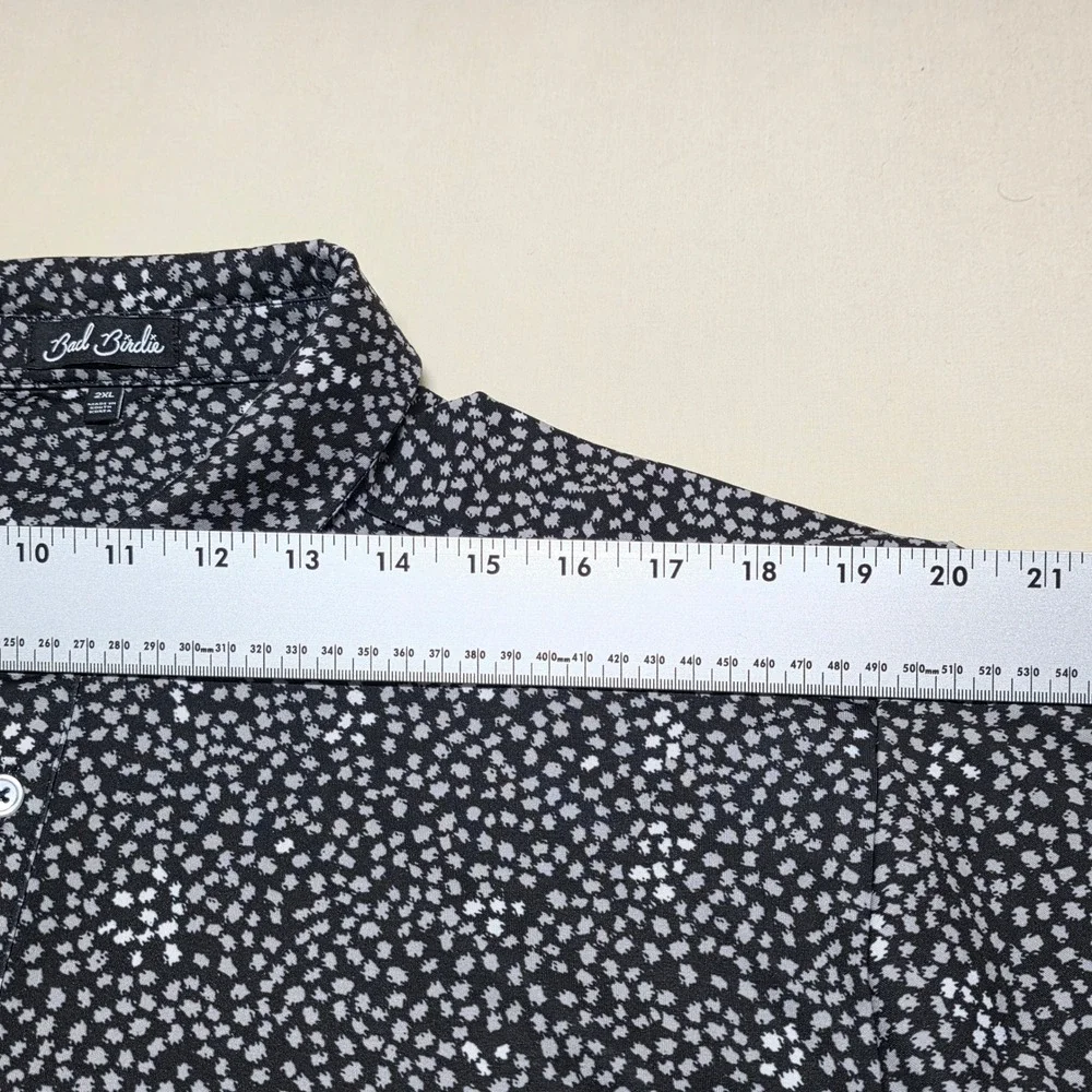 Bad Birdie Men 2XL Black White Speckled Short Sleeve Performance Golf Polo Shirt